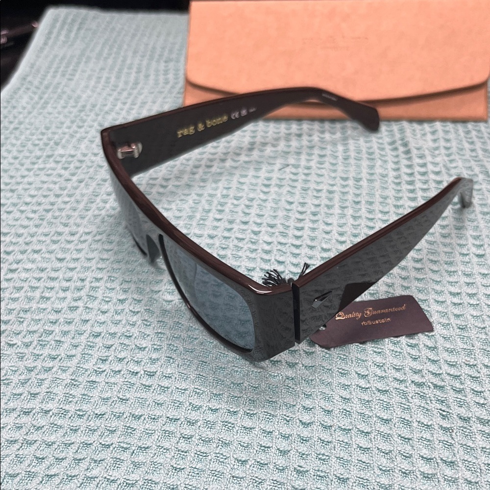 Rag & Bone Brown Rectangular Sunglasses - image 4